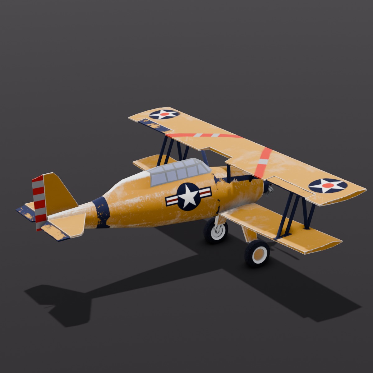 Airplane 3D Model Low-poly 3D model_8