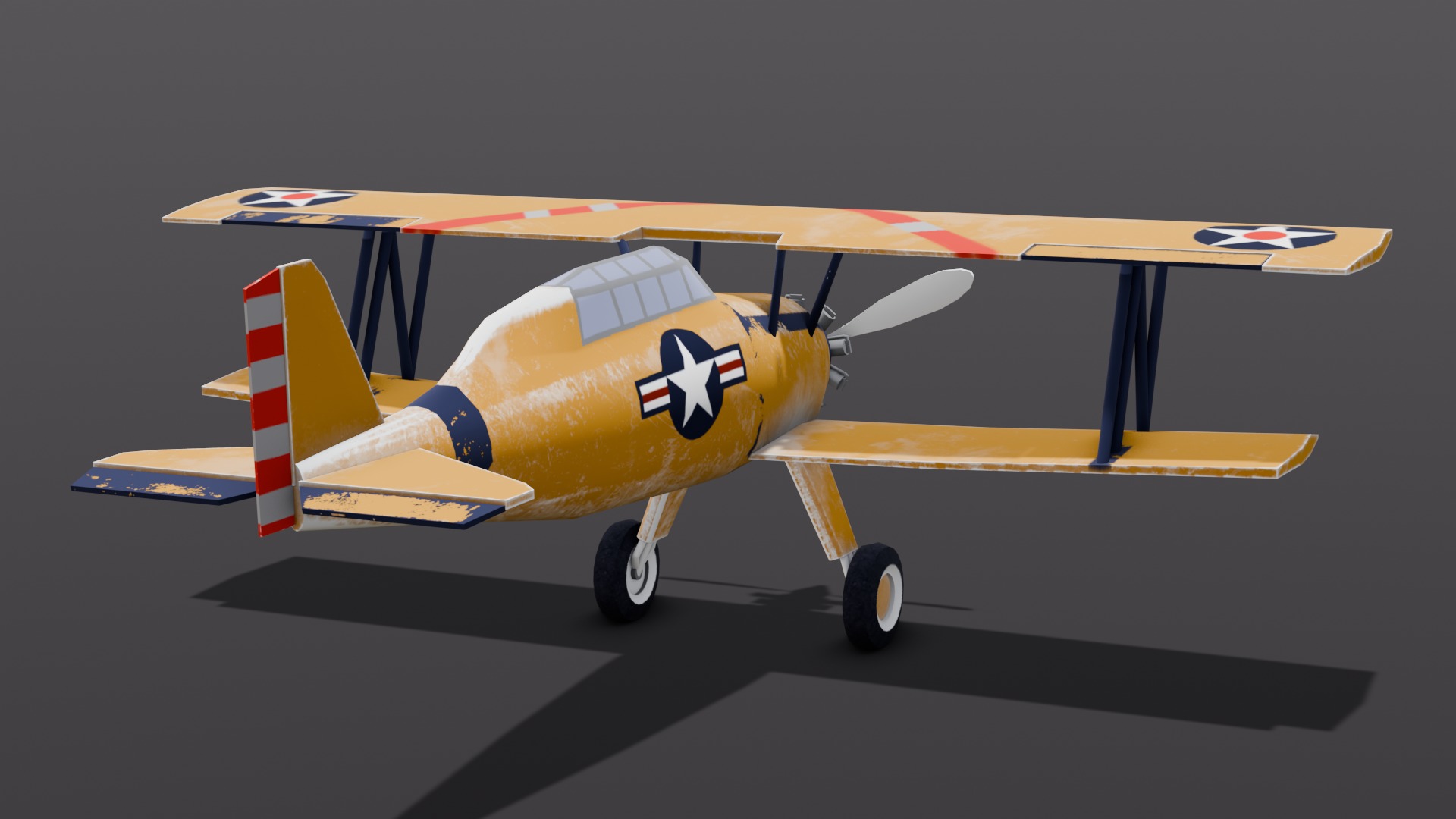 Airplane 3D Model Low-poly 3D model_2
