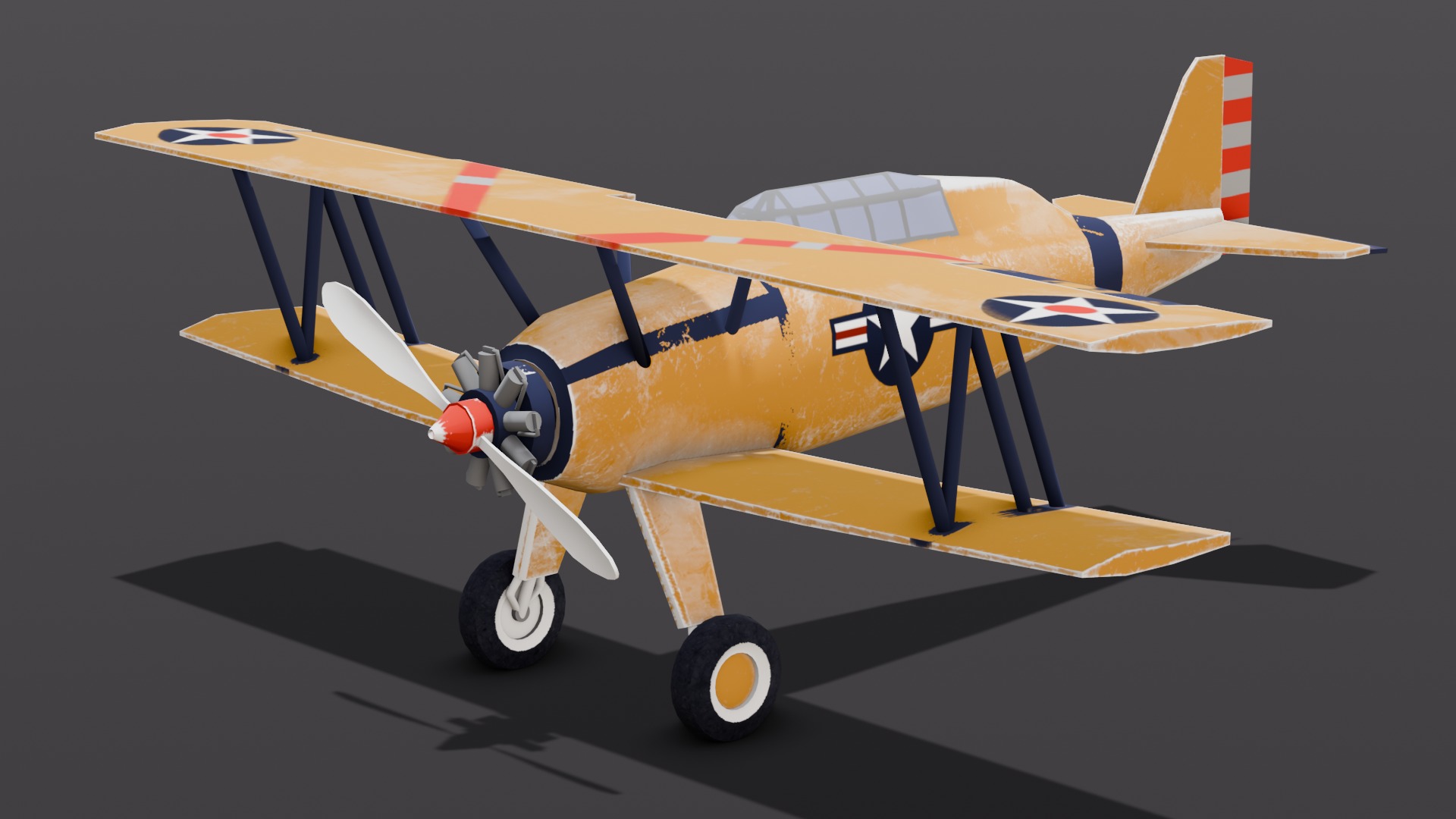 Airplane 3D Model Low-poly 3D model_4