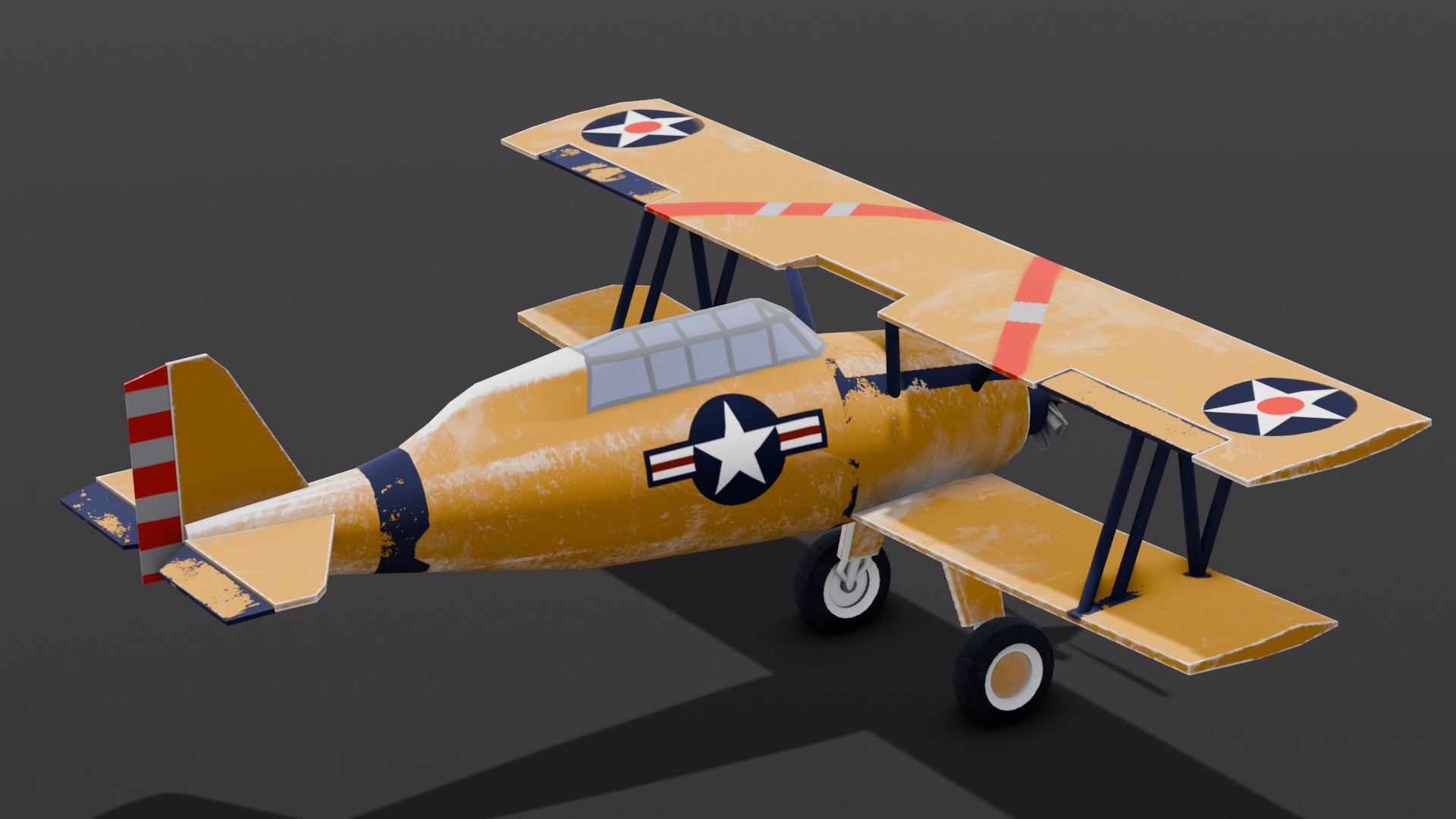 Airplane 3D Model Low-poly 3D model_7