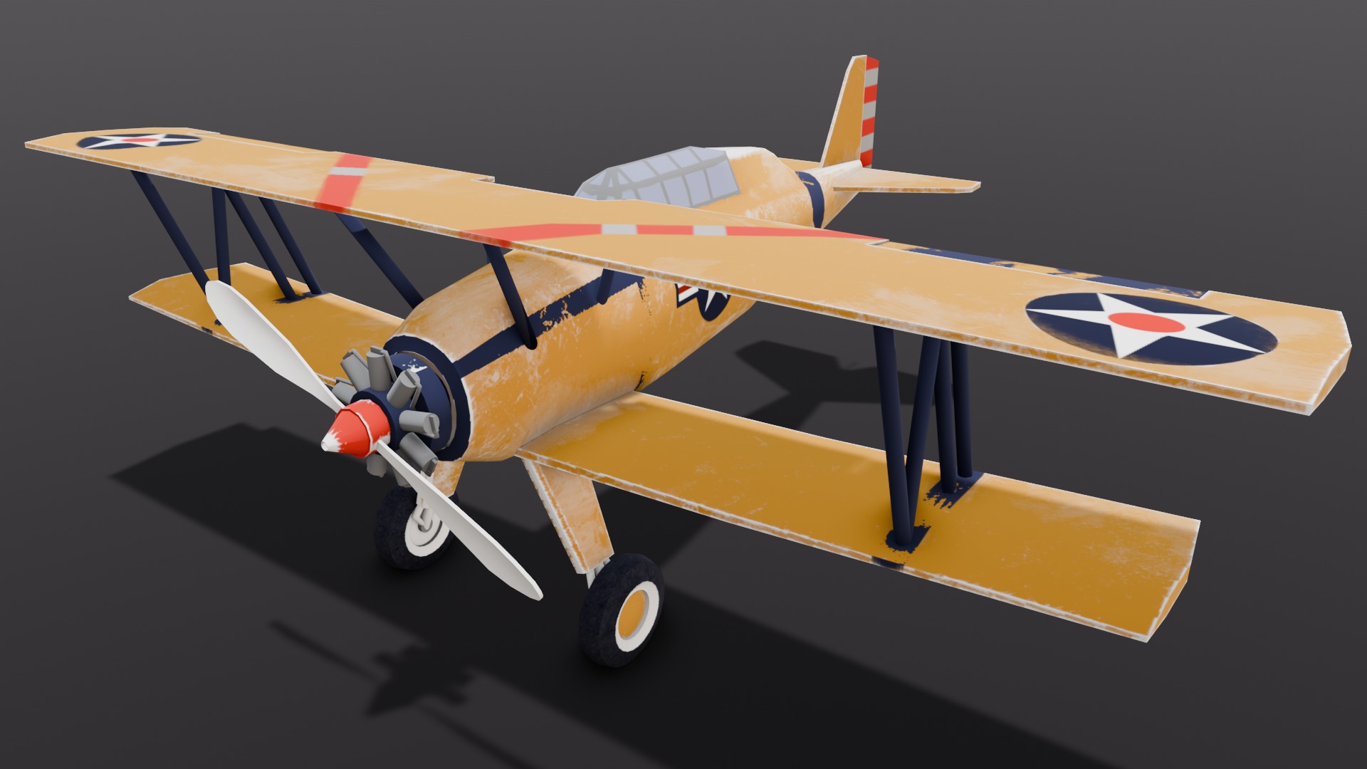 Airplane 3D Model Low-poly 3D model_1