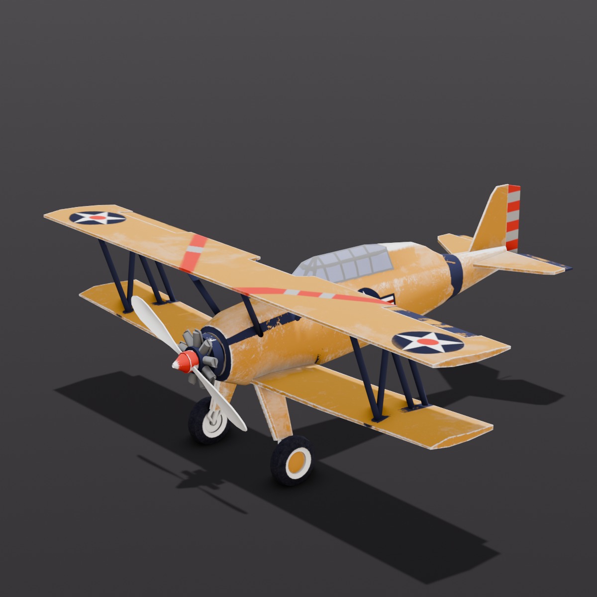 Airplane 3D Model Low-poly 3D model_9