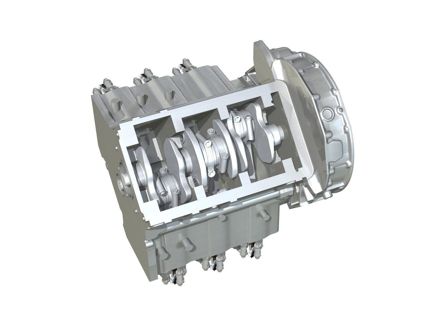 Diesel Turbo Engine with Interior Parts 3D model_12