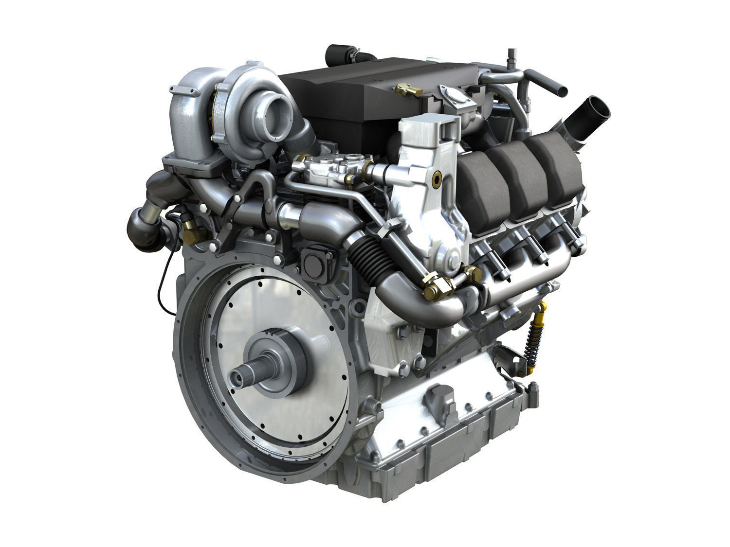 Diesel Turbo Engine with Interior Parts 3D model_4