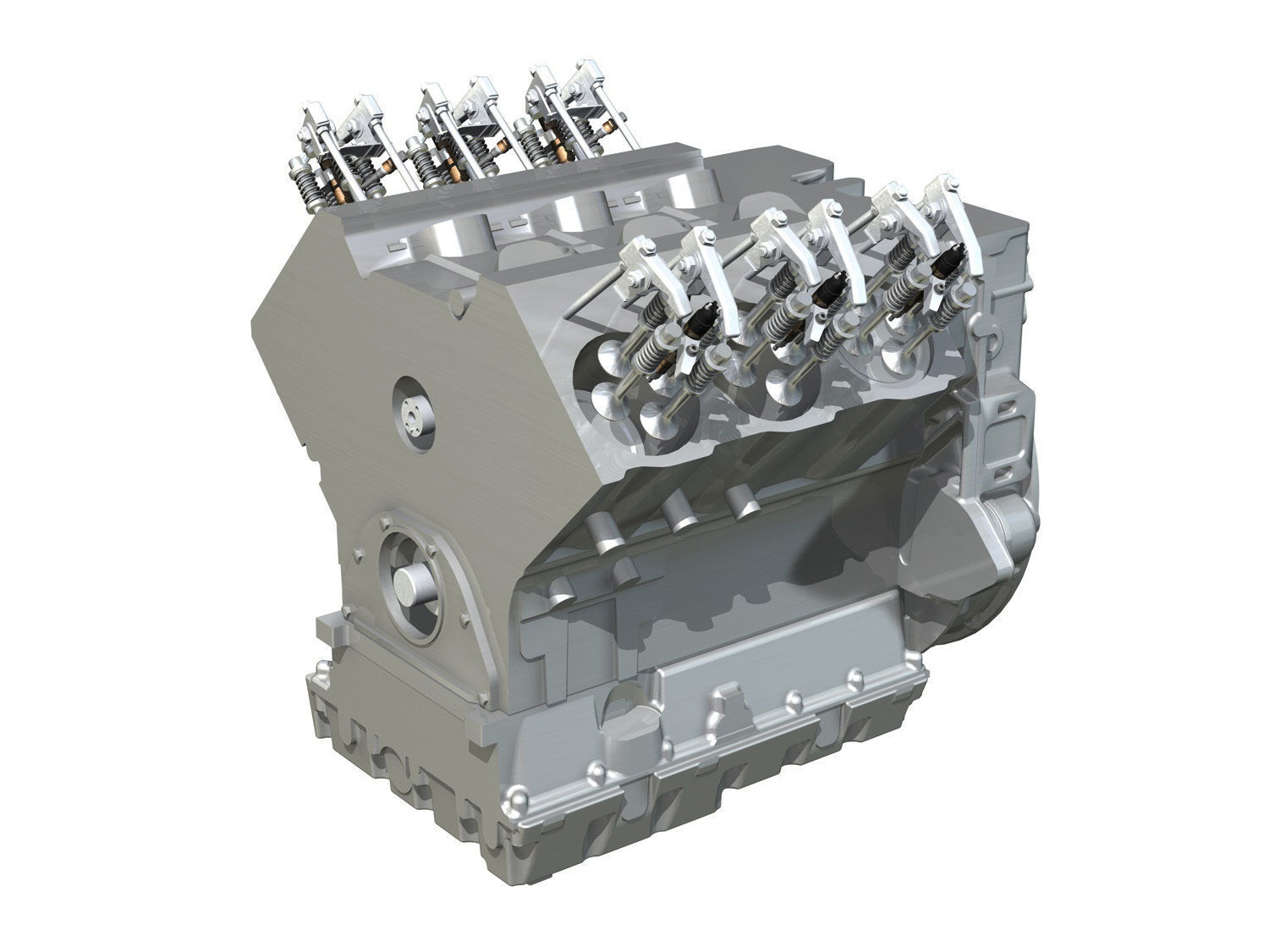 Diesel Turbo Engine with Interior Parts 3D model_9