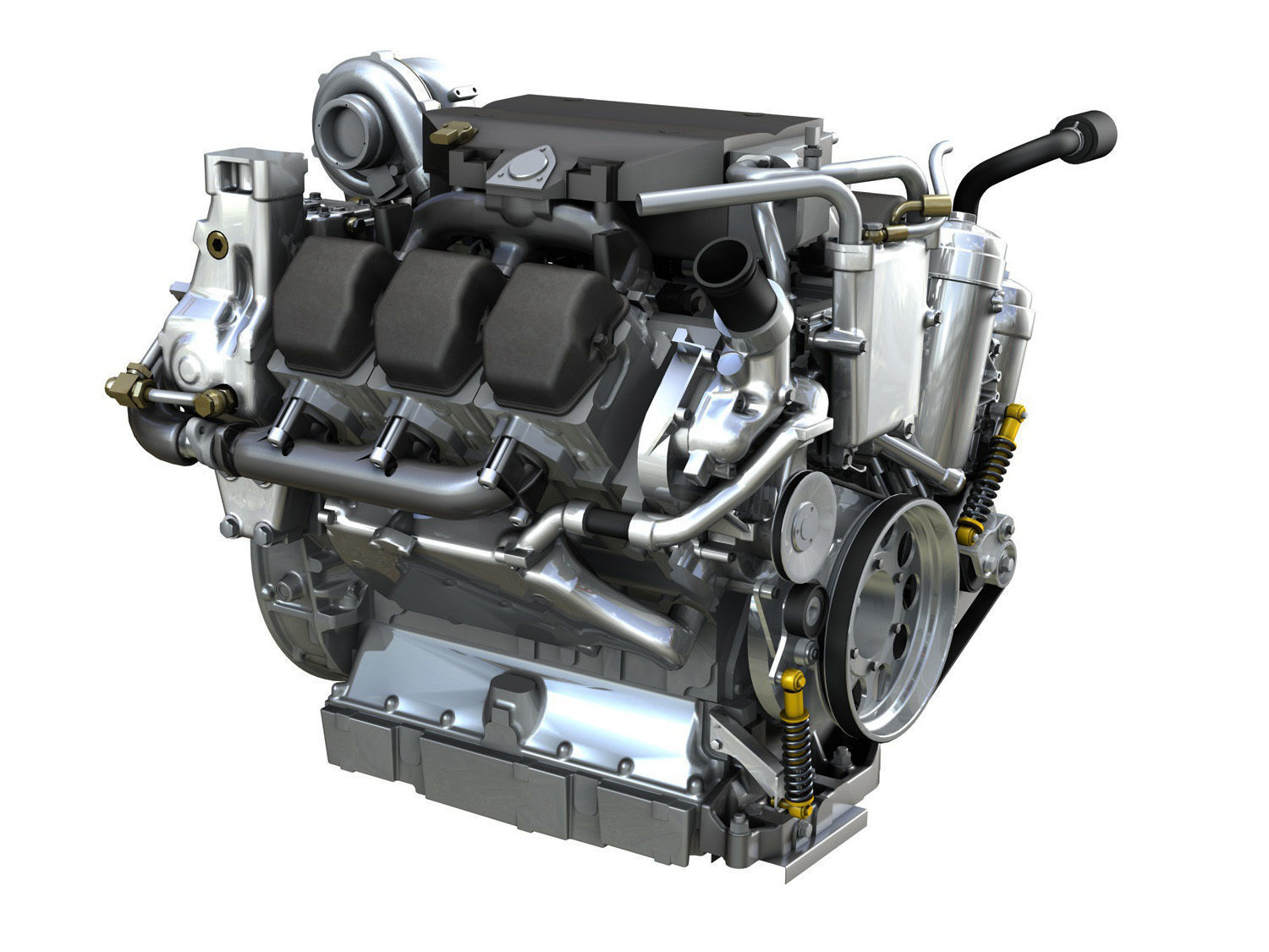 Diesel Turbo Engine with Interior Parts 3D model_5