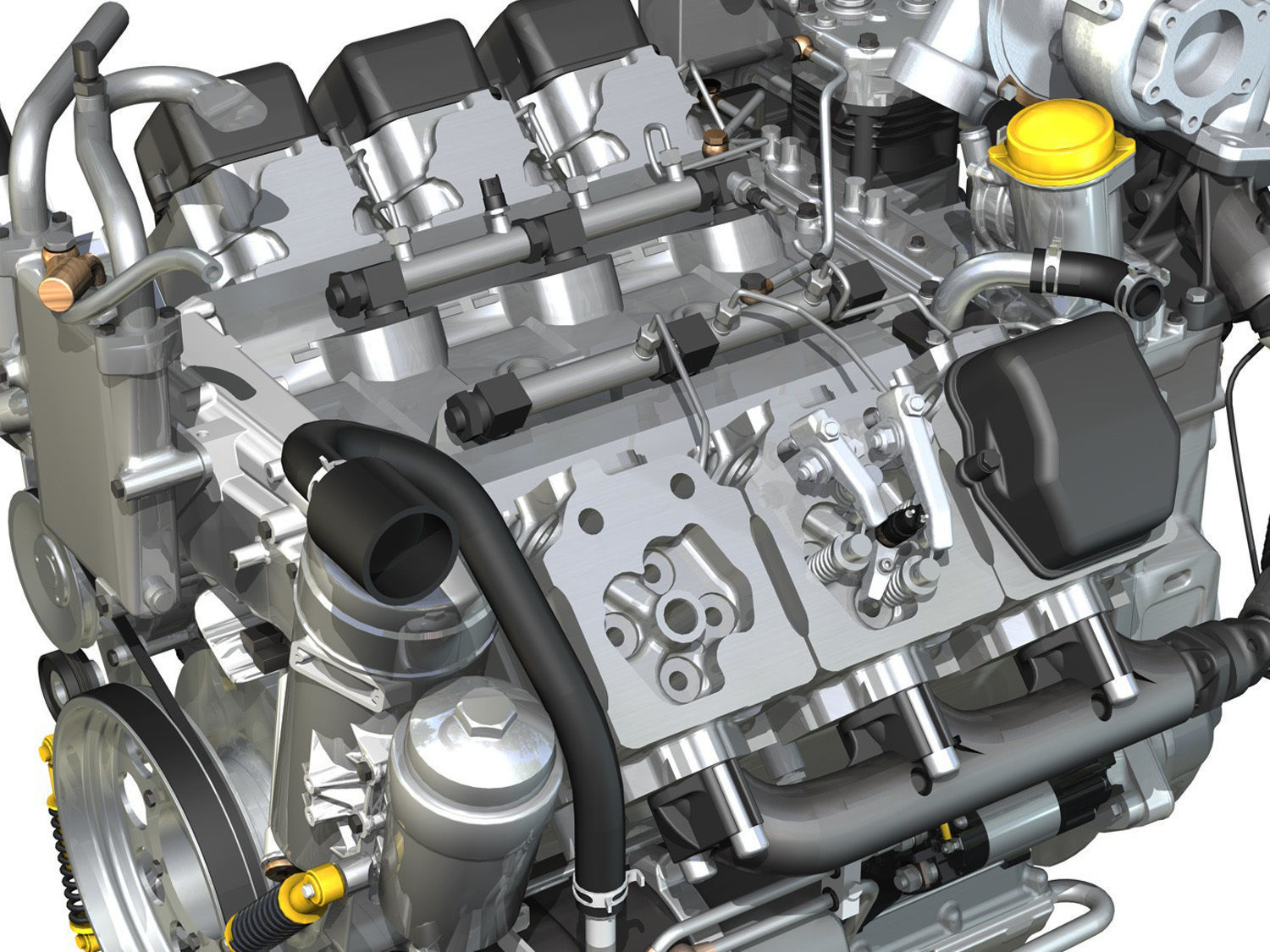 Diesel Turbo Engine with Interior Parts 3D model_8