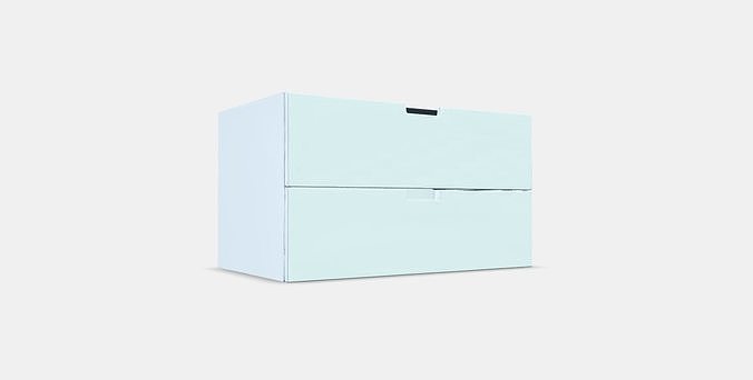 NORDLI Modular chest of 2 drawers 3 Low-poly 3D model