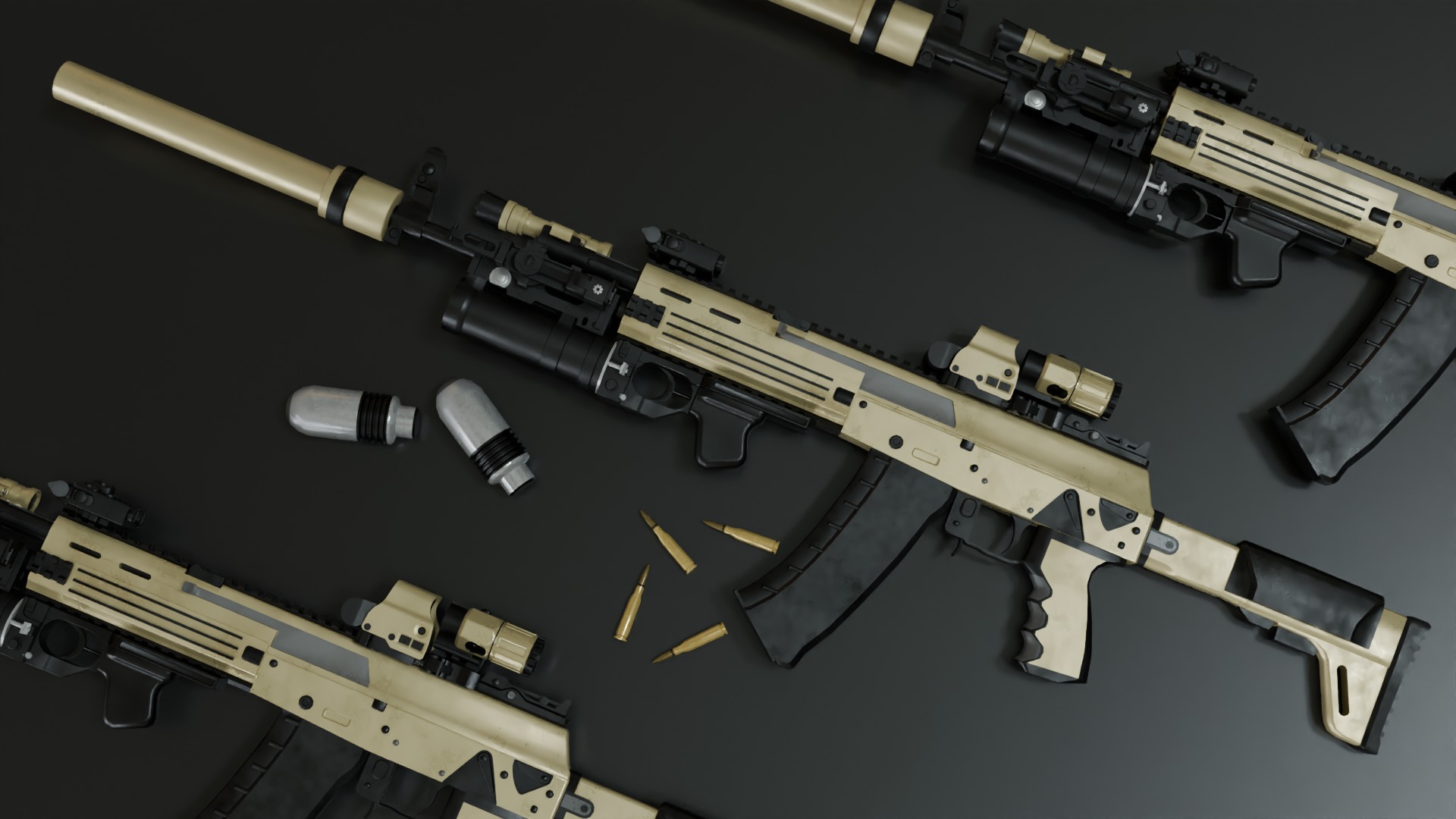AK12BR Low-poly 3D model_4