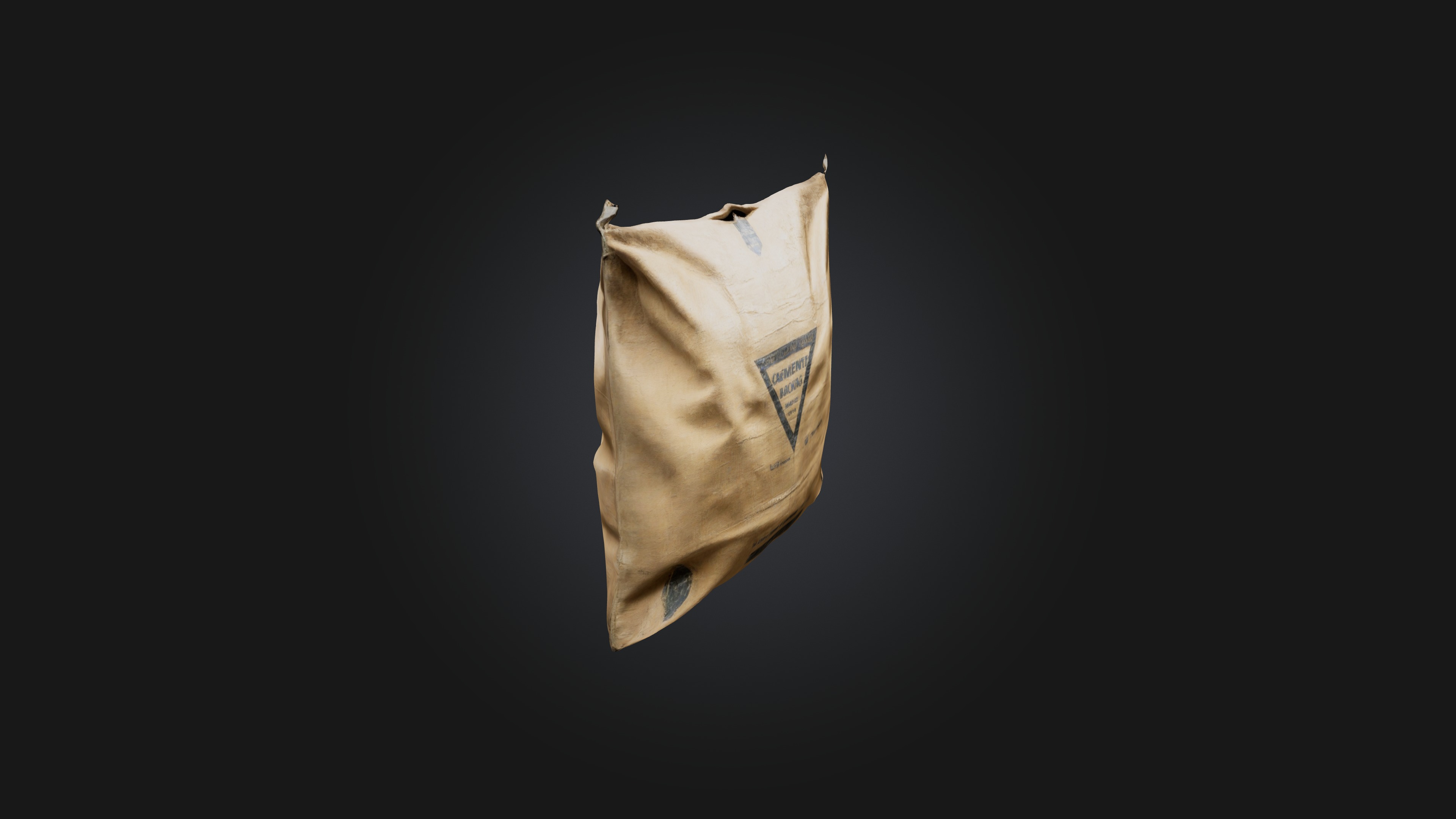 Cement Bag Low-poly 3D model_4