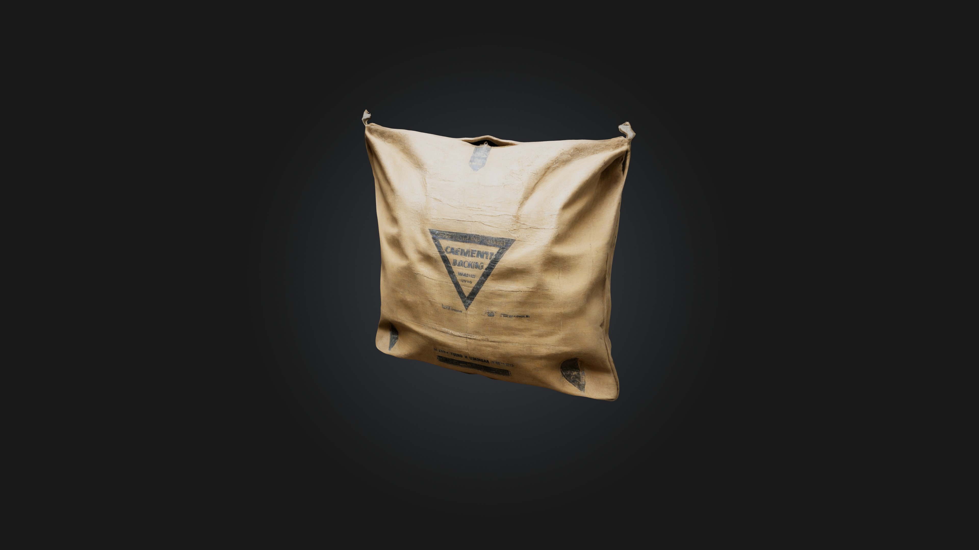 Cement Bag Low-poly 3D model_1