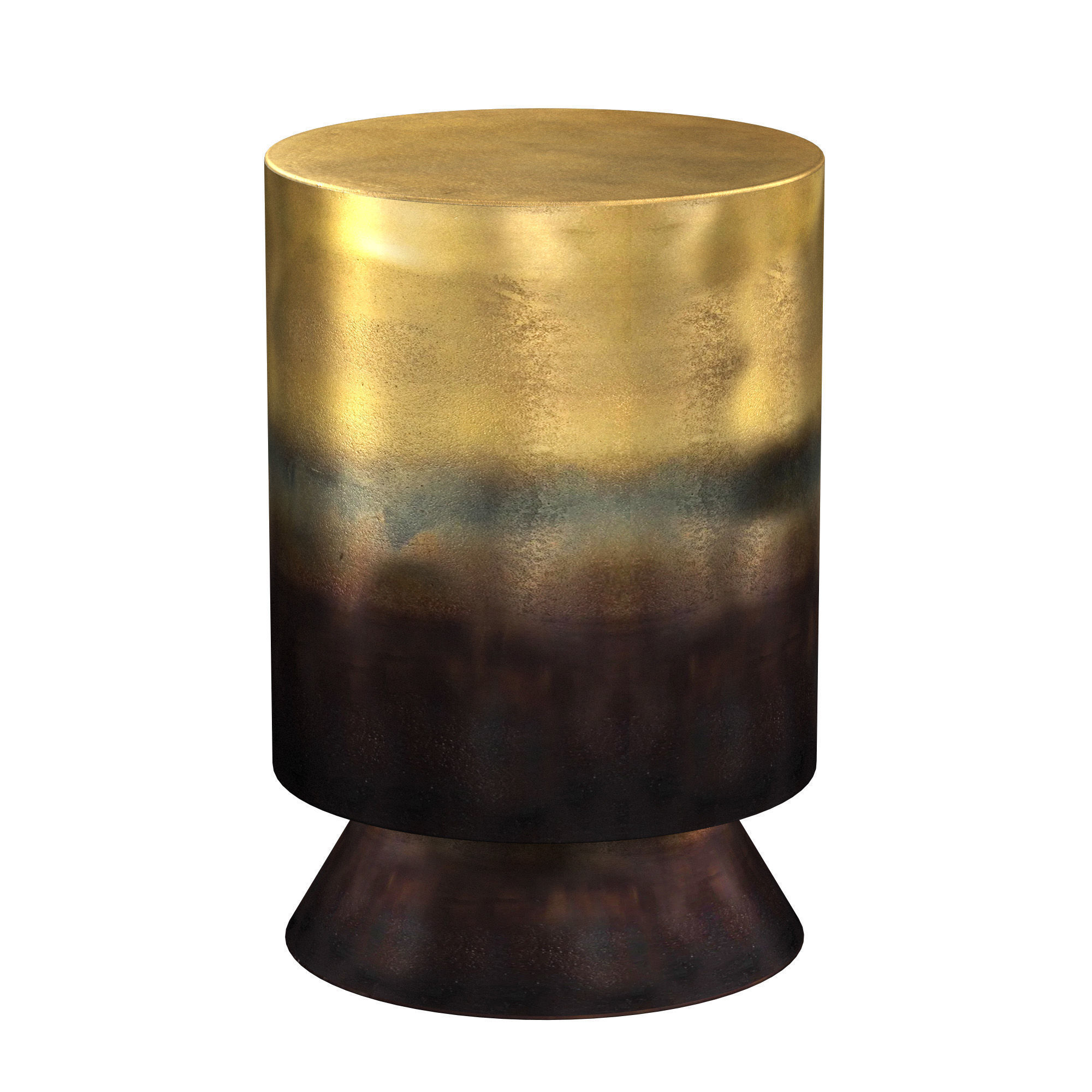 Antonella Rustic Brass Ombre End Table 3D model_1