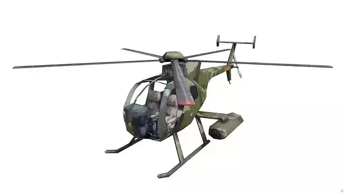 Helicopter MD 500 Low Poly Model Low-poly 3D model