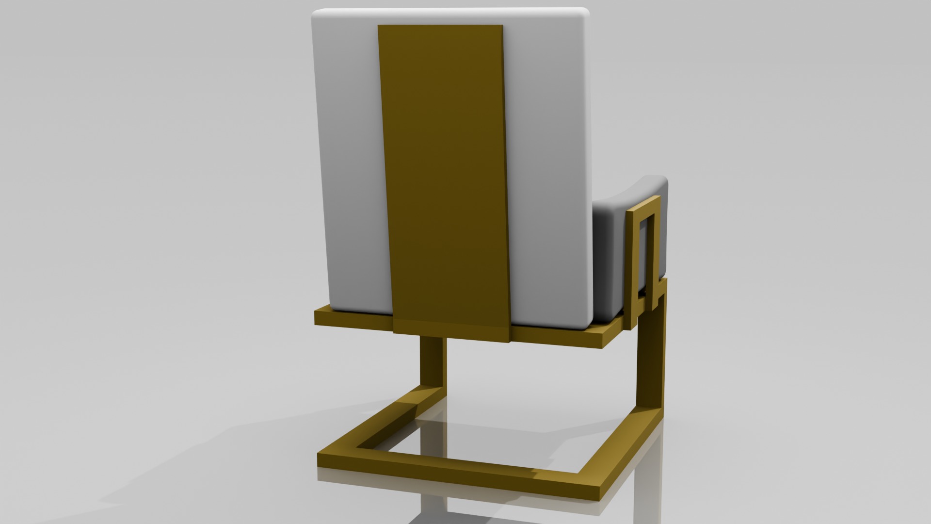 White armchair Free 3D model_1