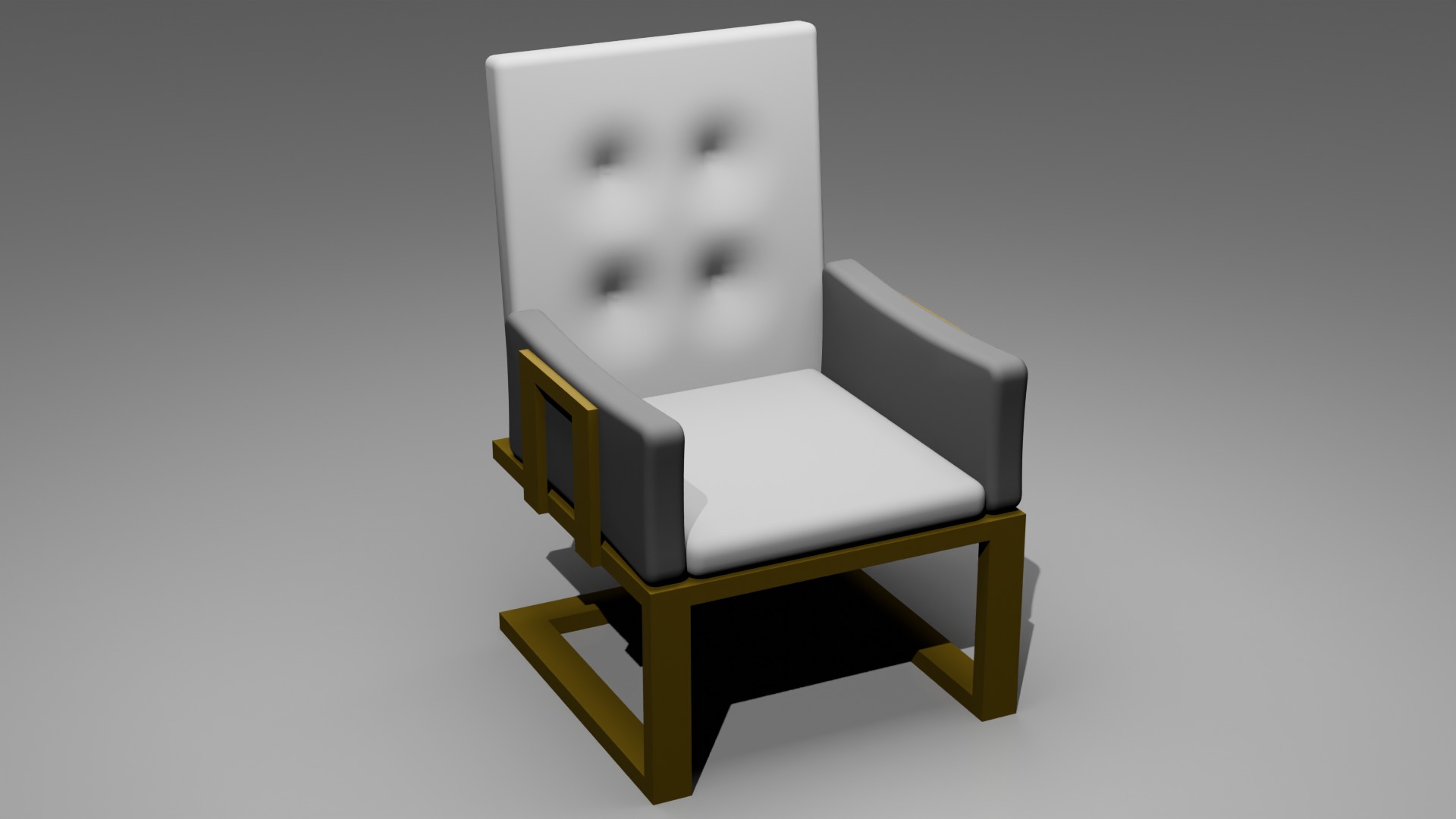 White armchair Free 3D model_2