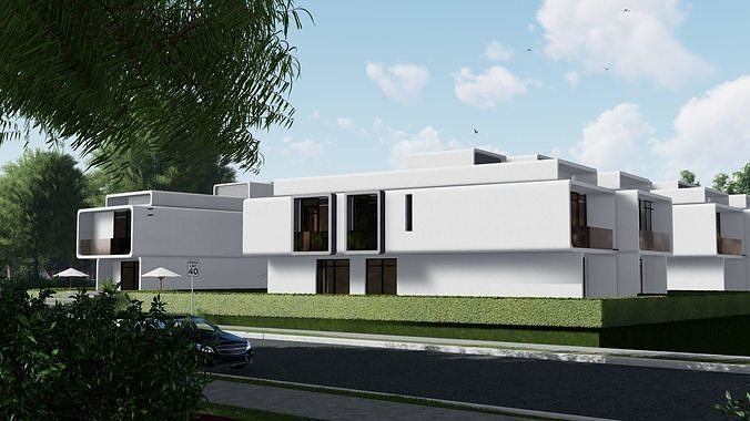 Modern Townhouse Complex 3D Model 3D model 6