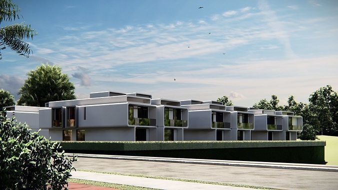 Modern Townhouse Complex 3D Model 3D model 2