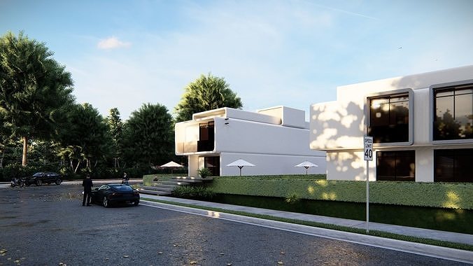 Modern Townhouse Complex 3D Model 3D model 5