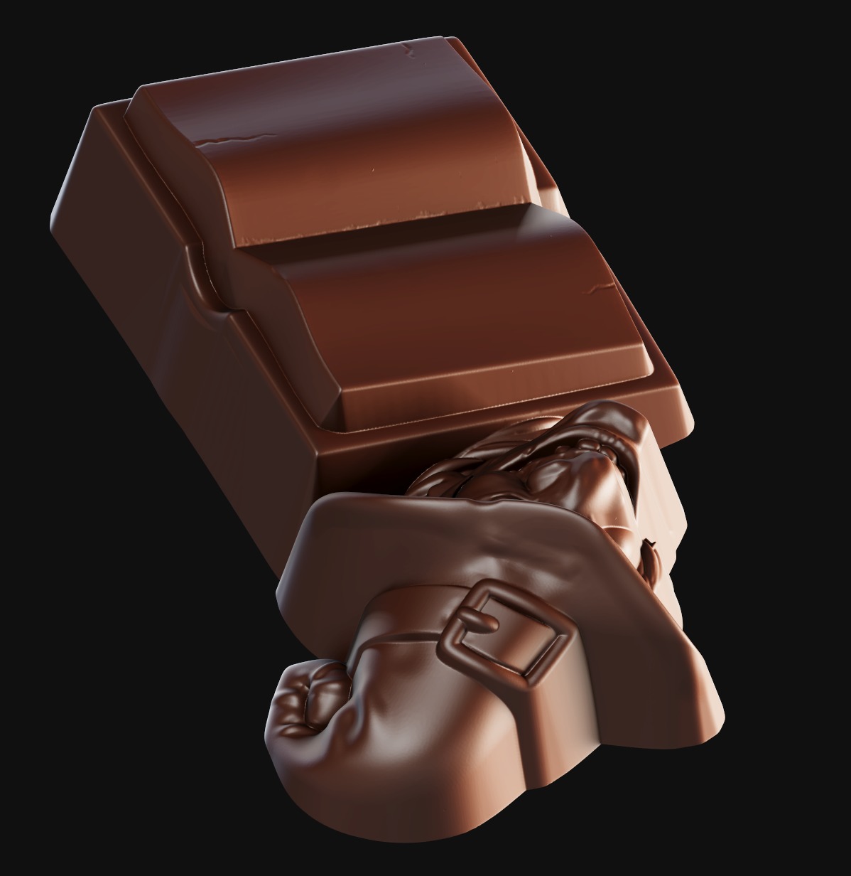 Halloween - Witch with Book 3D Printable Chocolate Mold 3D print model_5