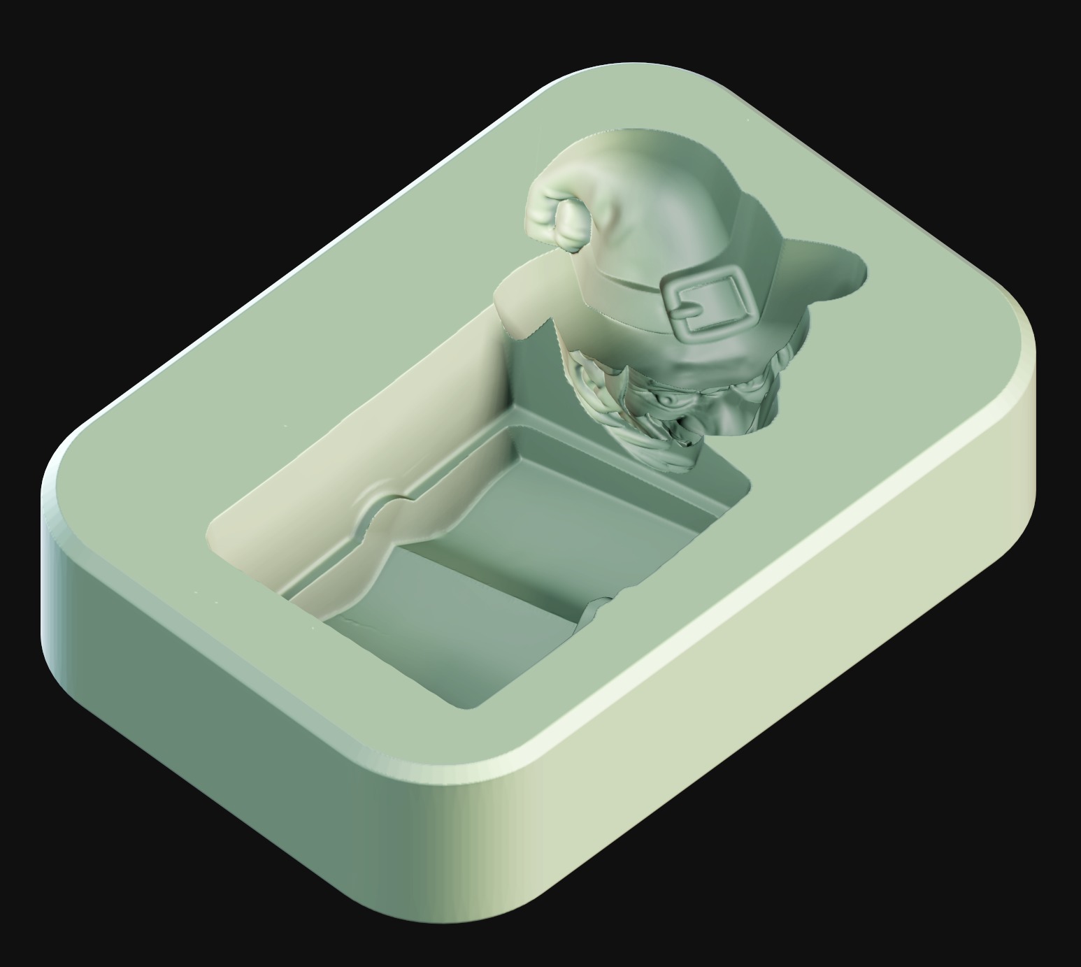 Halloween - Witch with Book 3D Printable Chocolate Mold 3D print model_7