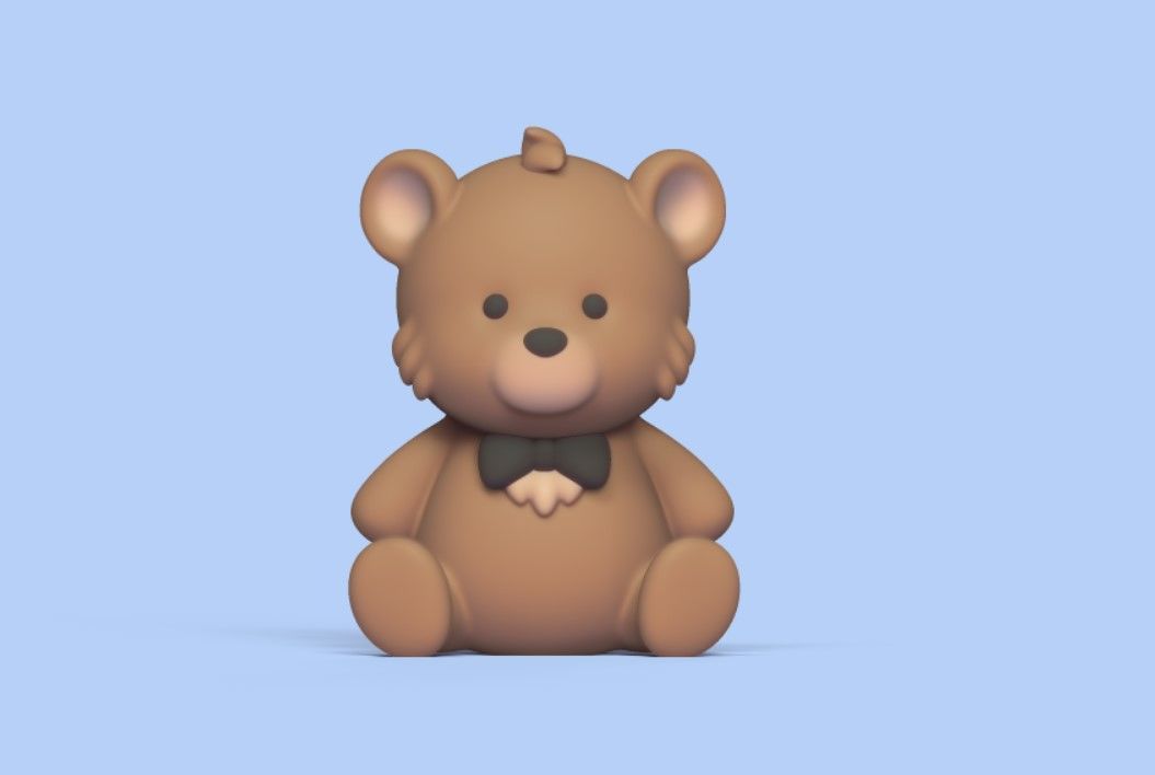 Cute Bear Wedding Cake Topper 3D print model_3