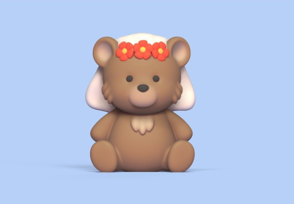 Cute Bear Wedding Cake Topper 3D print model_5