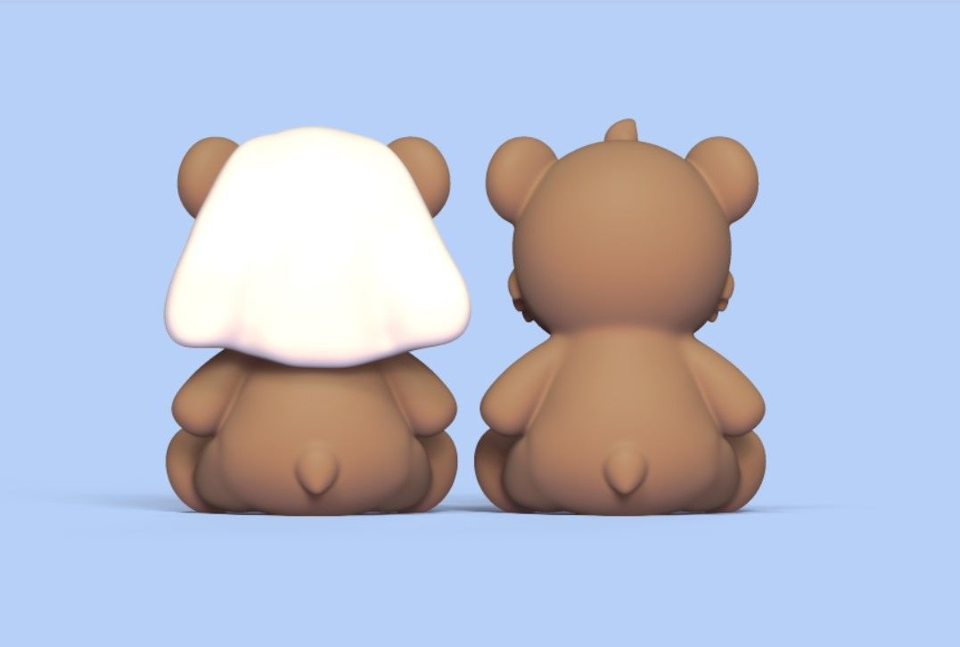 Cute Bear Wedding Cake Topper 3D print model_2