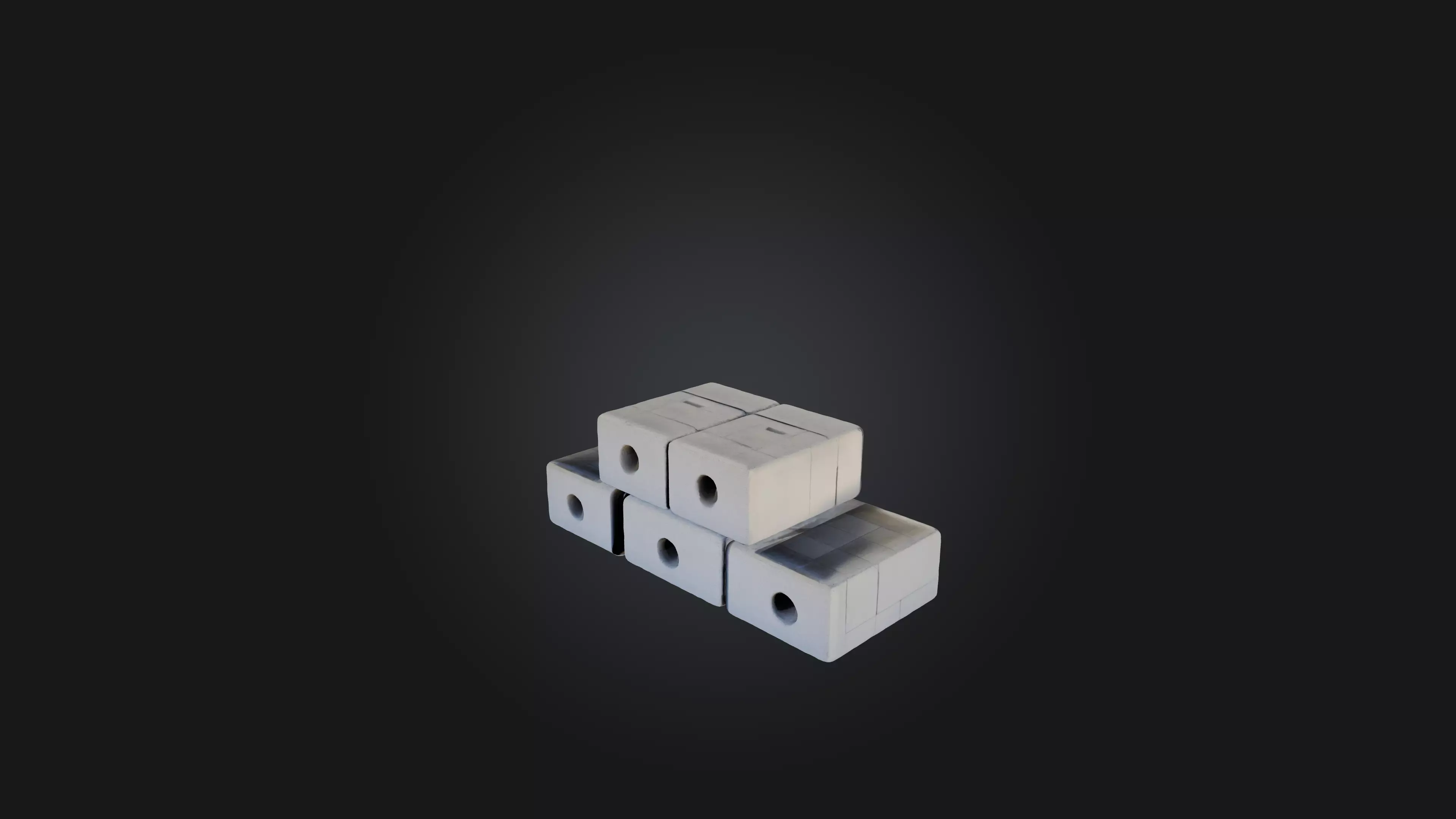 Cinder Blocks Low-poly 3D model_0
