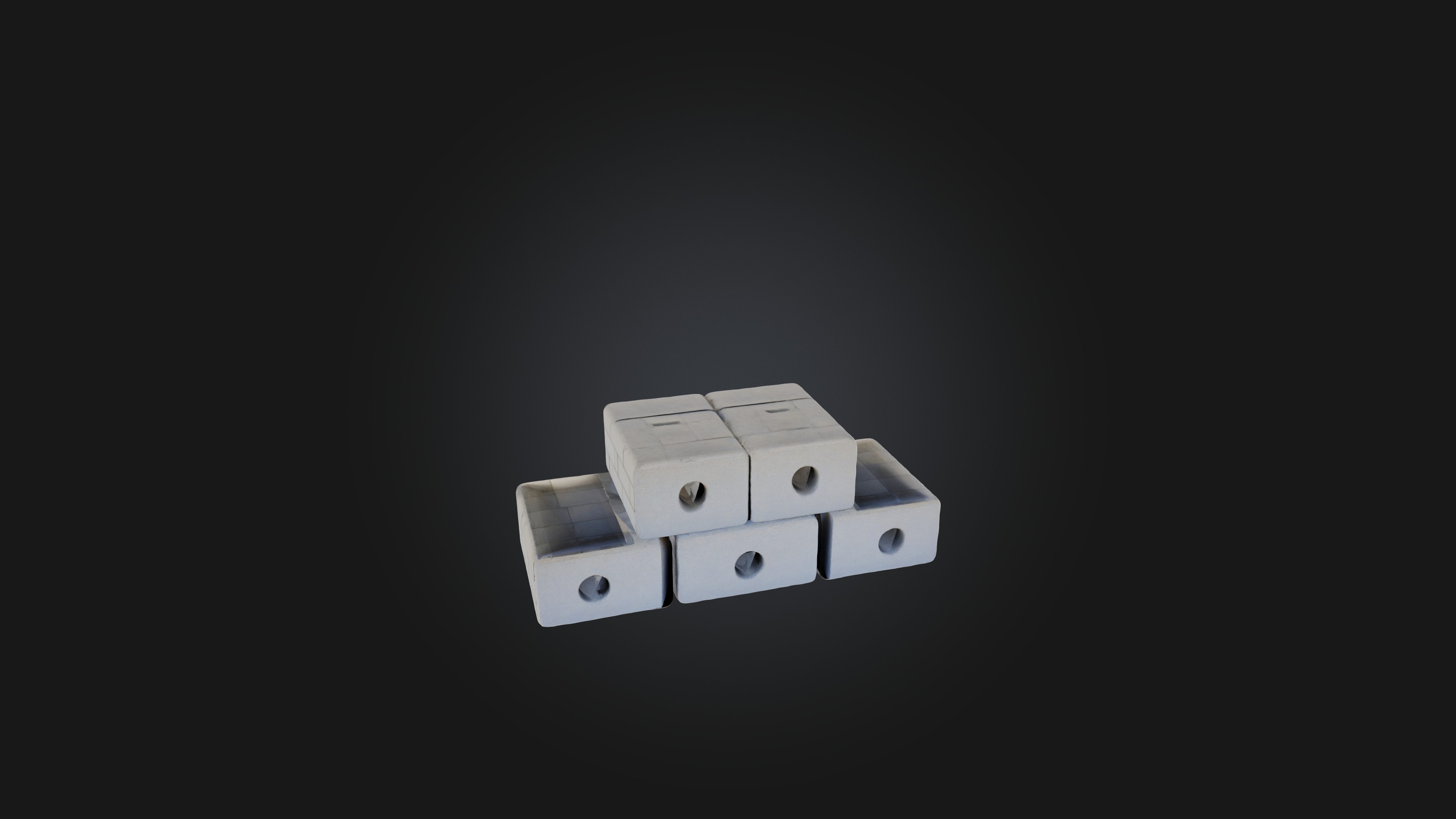 Cinder Blocks Low-poly 3D model_3