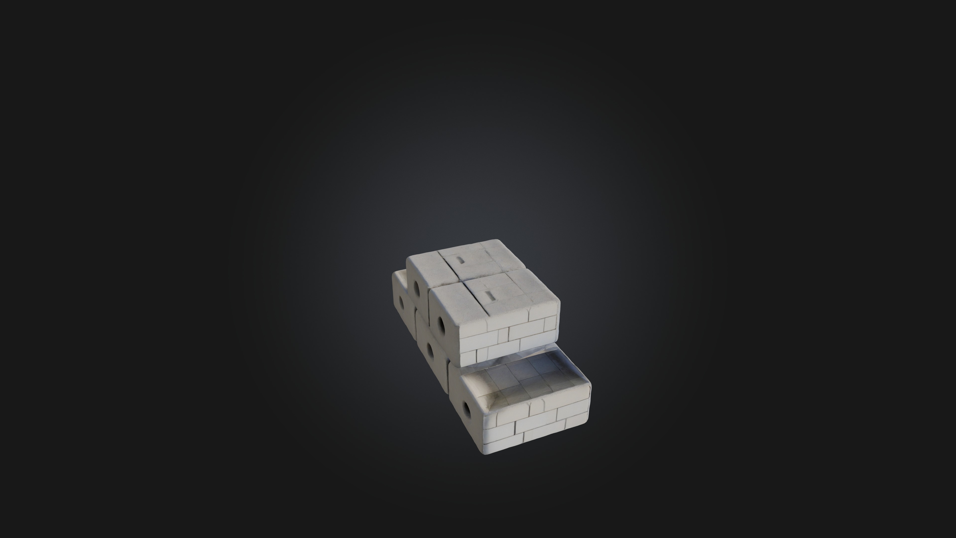 Cinder Blocks Low-poly 3D model_5