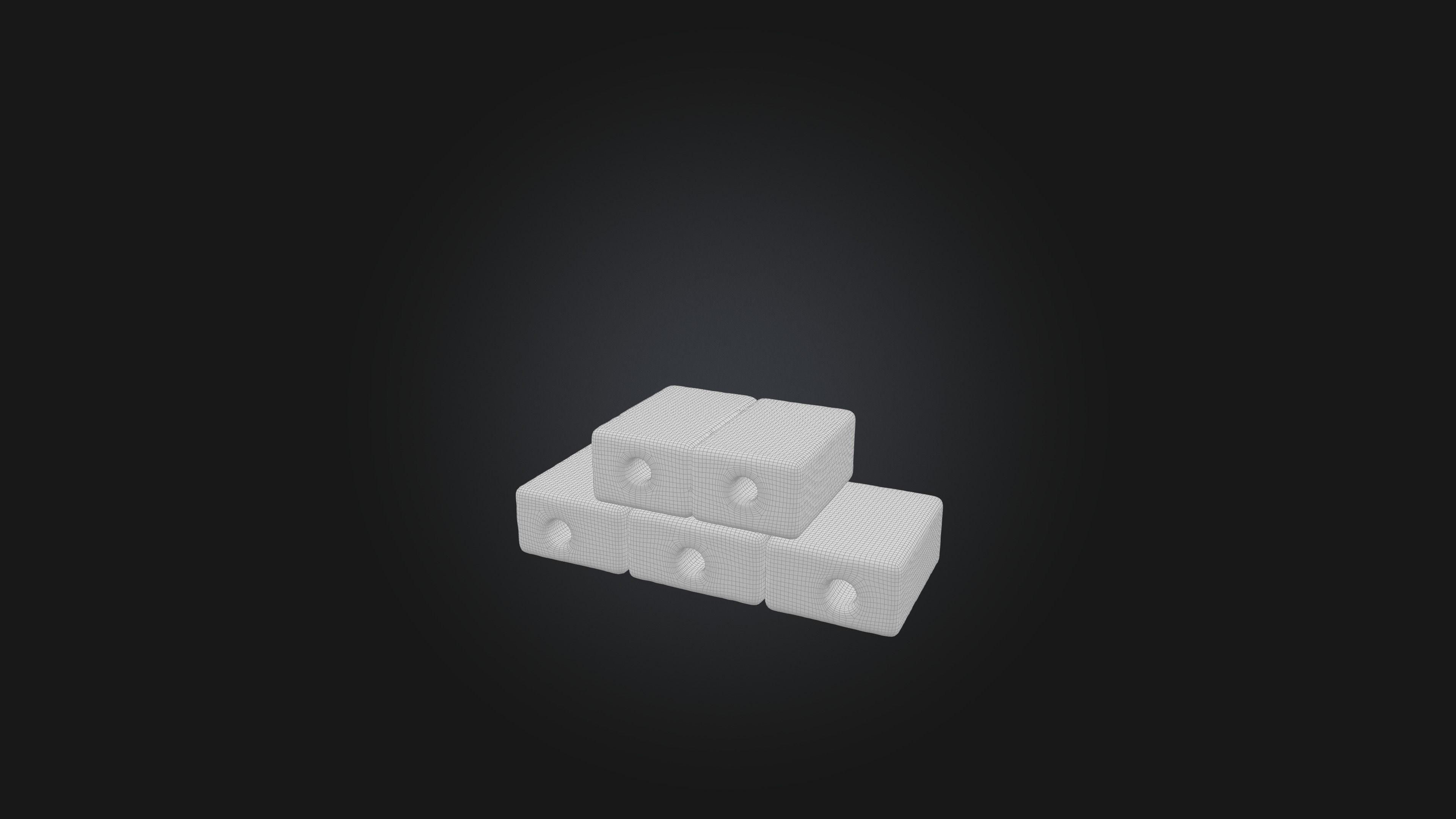 Cinder Blocks Low-poly 3D model_2