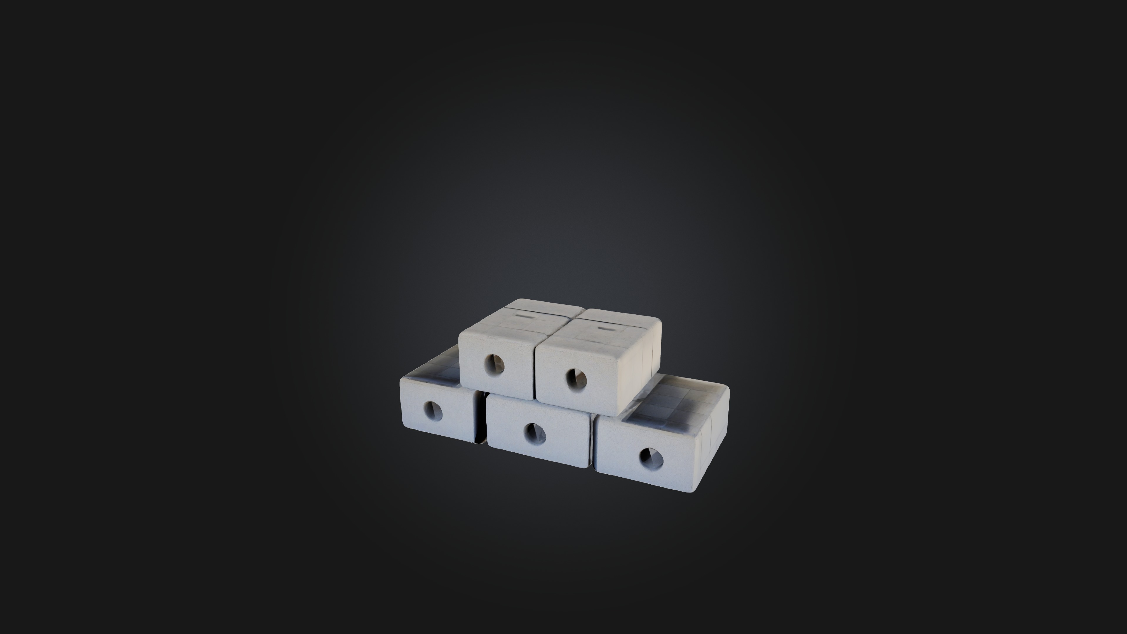 Cinder Blocks Low-poly 3D model_1