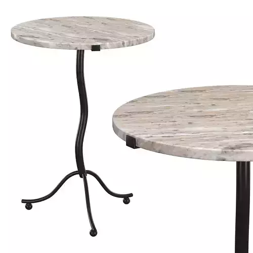 Sophie Creamy Taupe Marble End Table 3D model