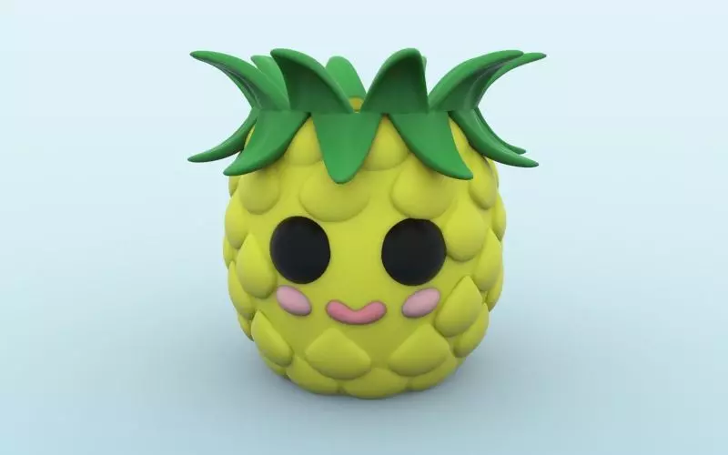 Cute Pineapple Flower Pot Planter pencil pen holder STL file 3D print model_0