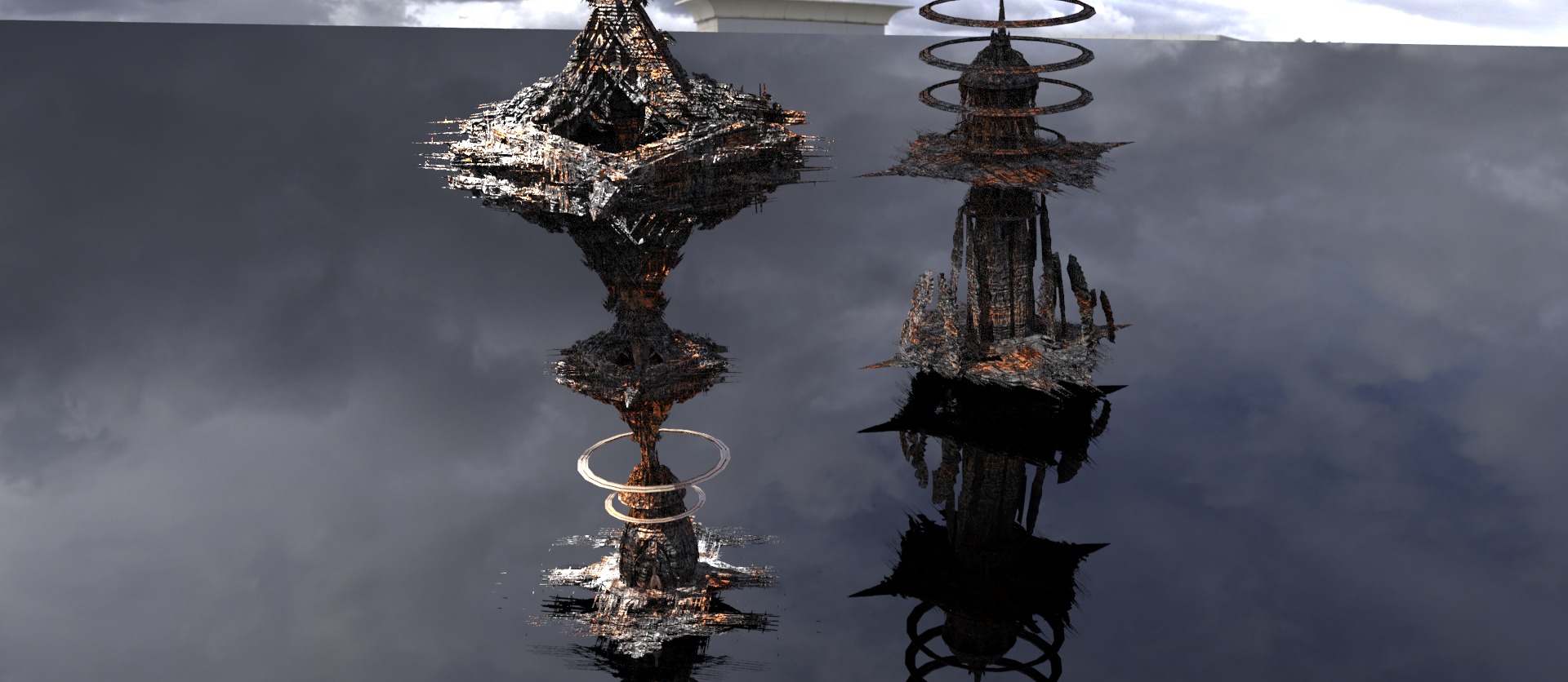 Cyberpunk Fire Burning city  Low-poly 3D model_5