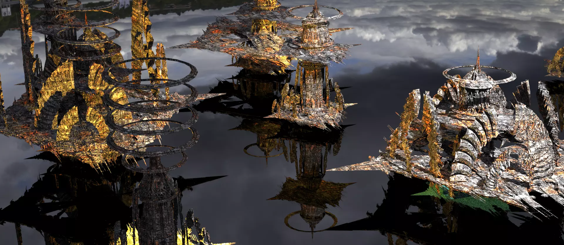 Cyberpunk Fire Burning city  Low-poly 3D model_0