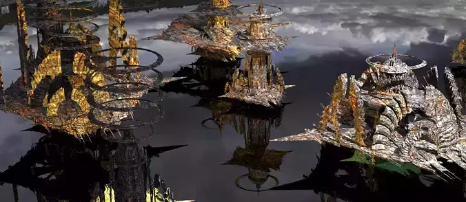 Cyberpunk Fire Burning city 