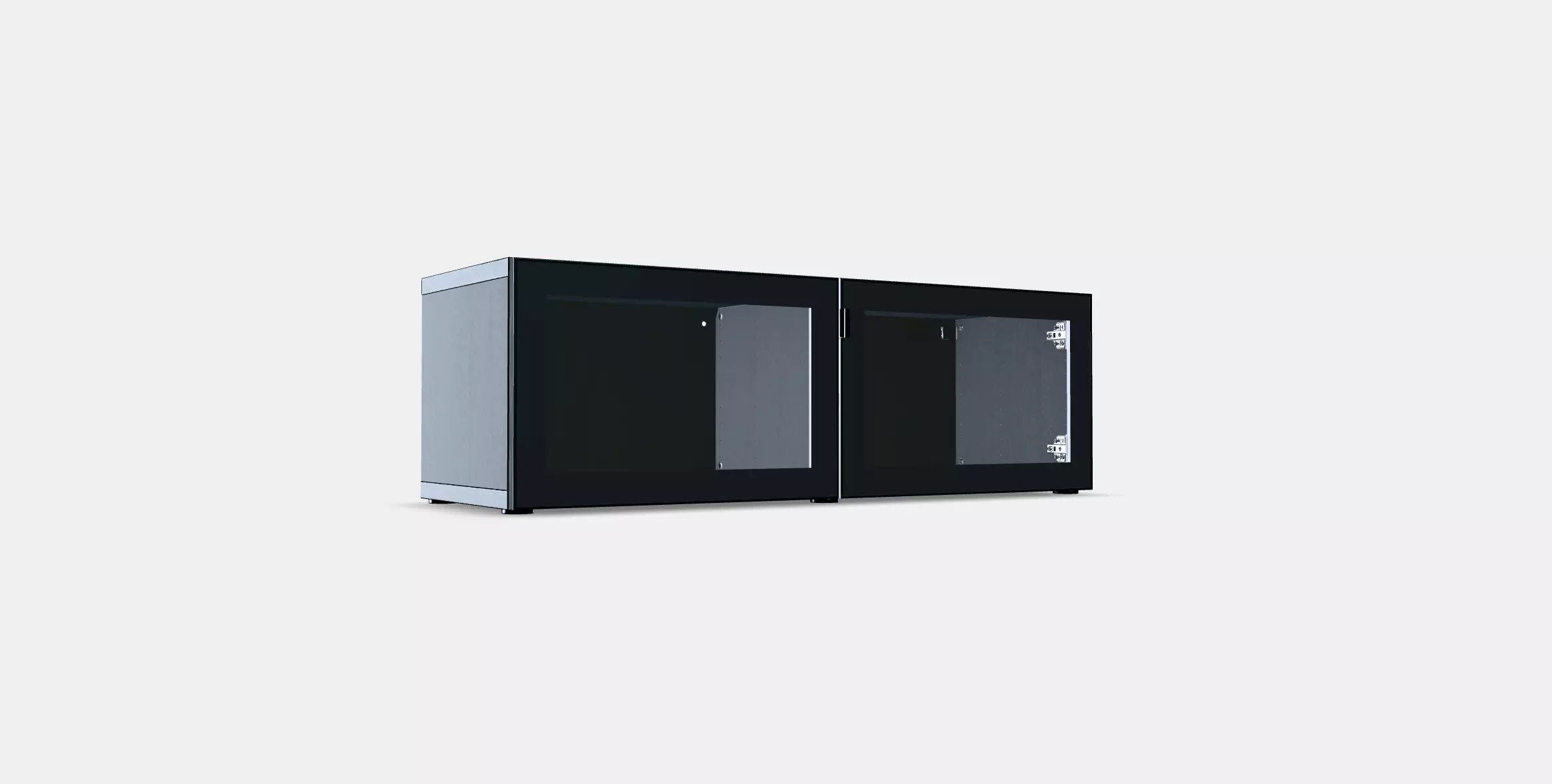 BESTA Shelf unit with glass doors Low-poly 3D model_0
