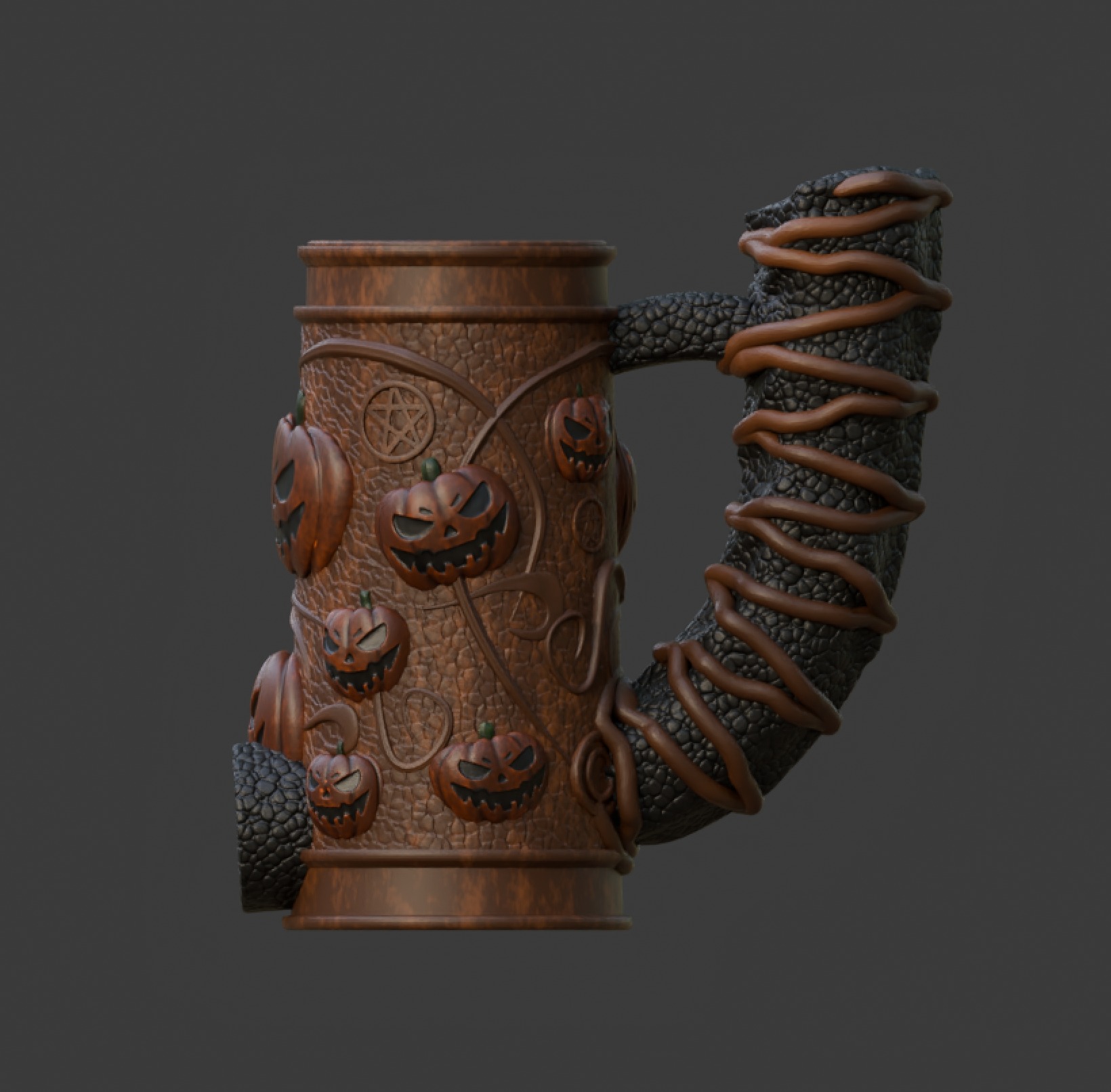 HALLOWEEN-THEMED DICE TOWER AND CAN HOLDER WITH PUMPKIN DESIGN 3D print model_2