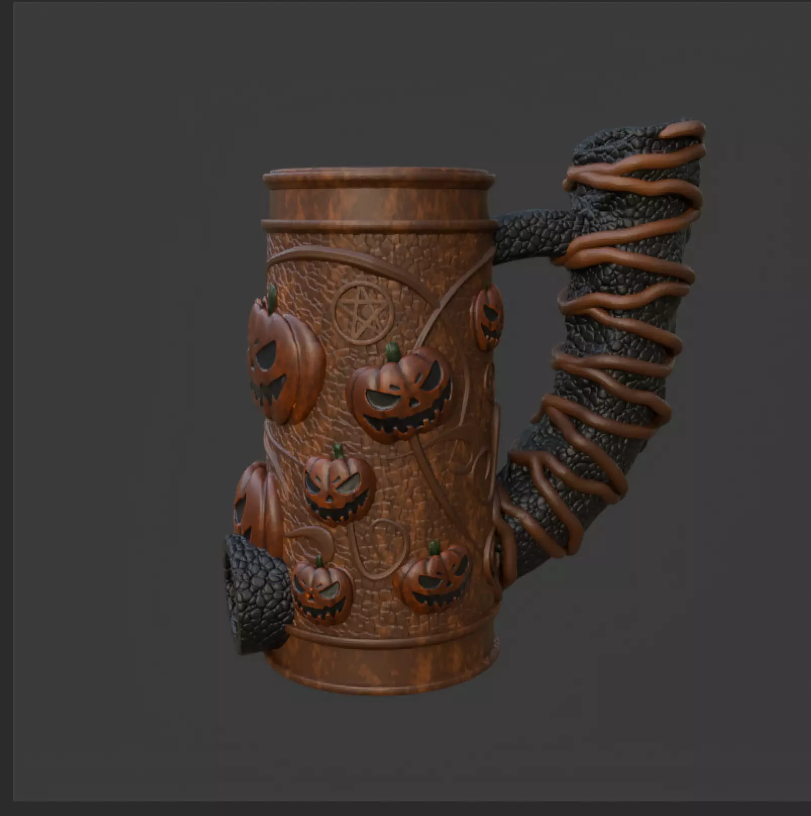 HALLOWEEN-THEMED DICE TOWER AND CAN HOLDER WITH PUMPKIN DESIGN 3D print model_0