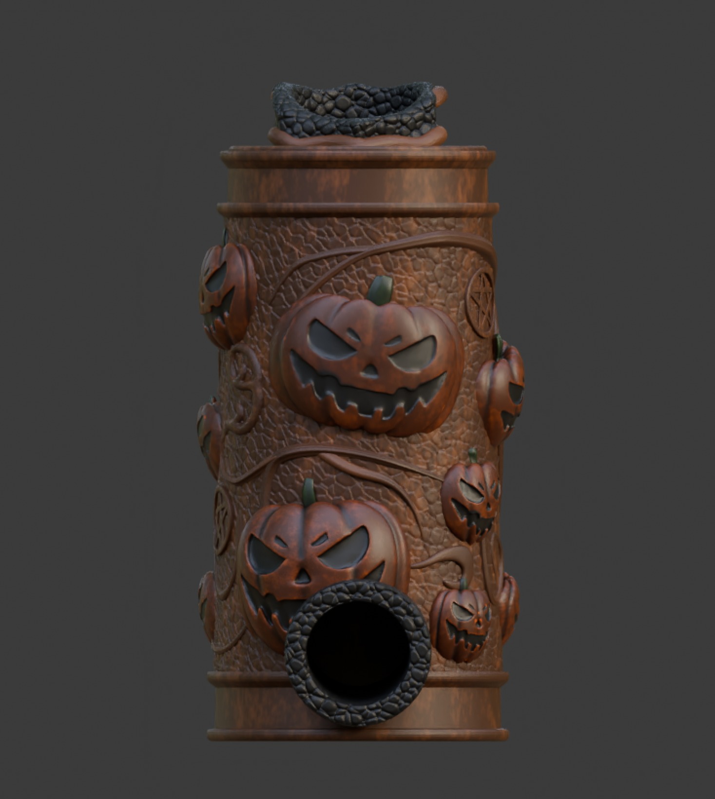 HALLOWEEN-THEMED DICE TOWER AND CAN HOLDER WITH PUMPKIN DESIGN 3D print model_3