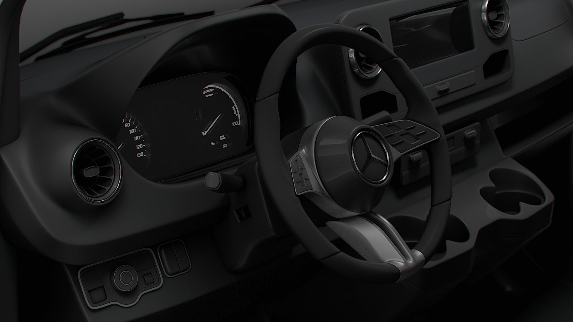 Mercedes Benz Sprinter L4H3 RWD HQ Interior 2025 3D model_2