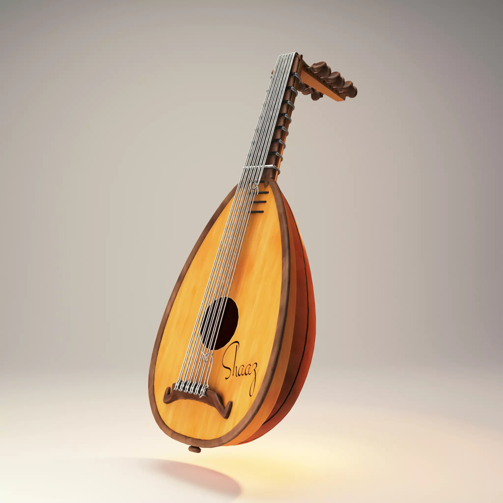 Stylized Banjo Low-poly 3D model