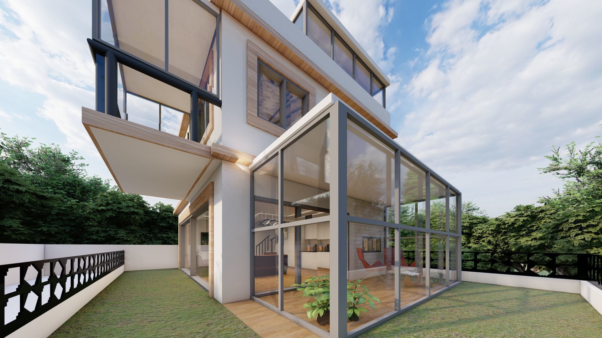  Modern Multi-Story Villa  3D model_9