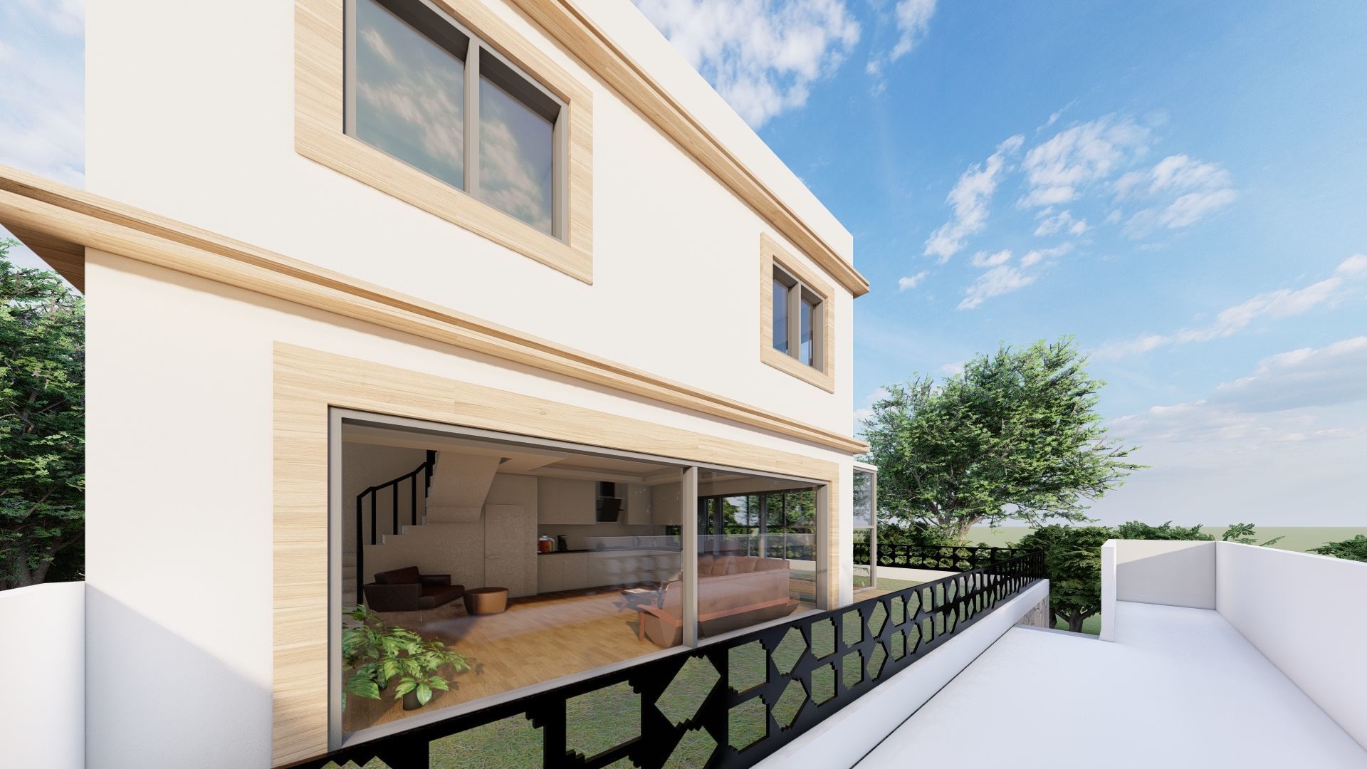  Modern Multi-Story Villa  3D model_3