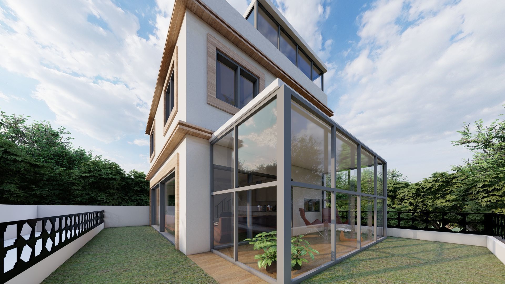  Modern Multi-Story Villa  3D model_2