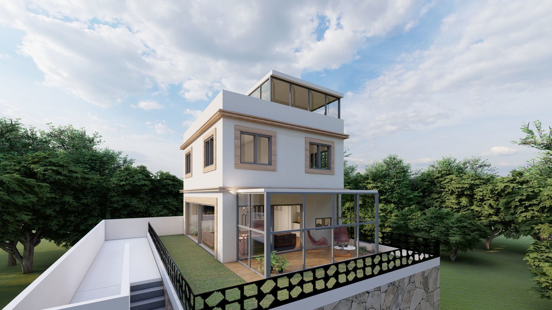  Modern Multi-Story Villa  3D model_5