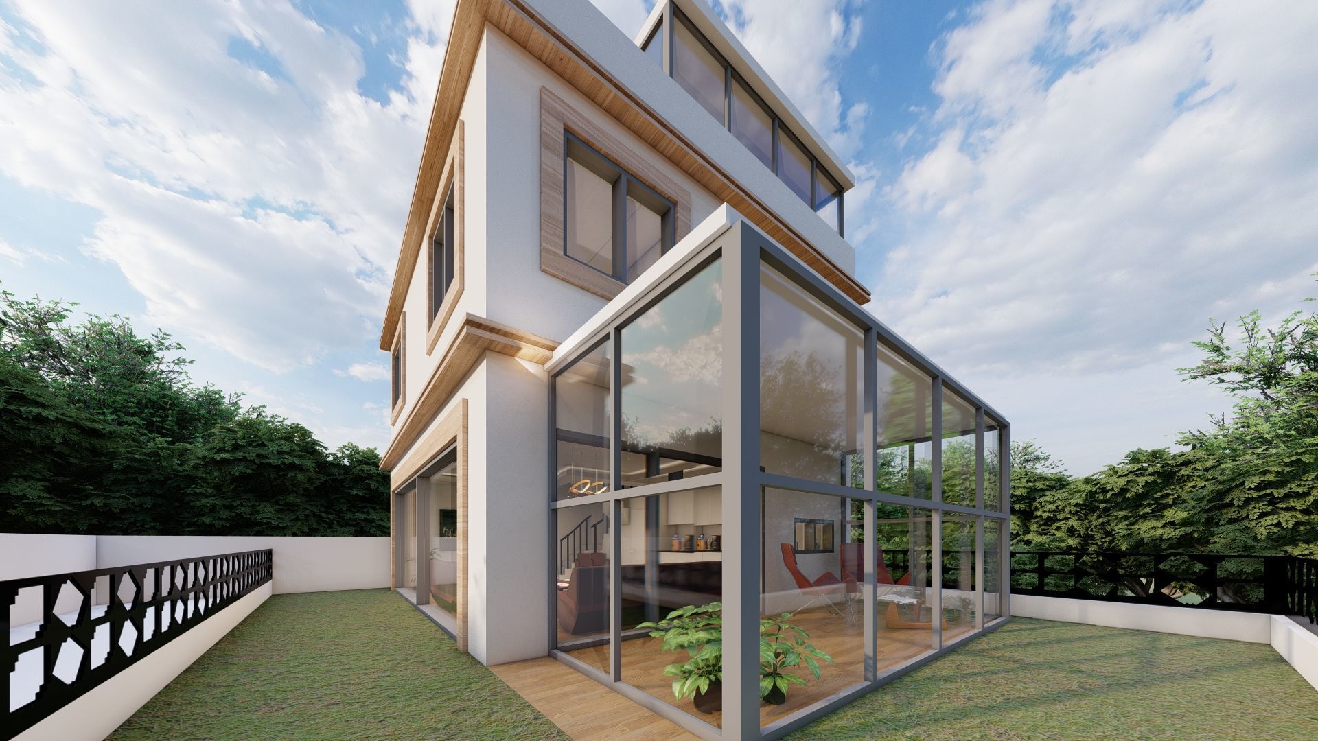  Modern Multi-Story Villa  3D model_6