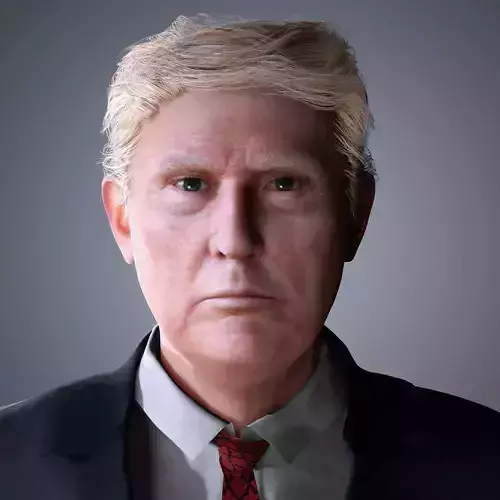 Donald Trump Character 3D Model Low Poly Low-poly 3D model
