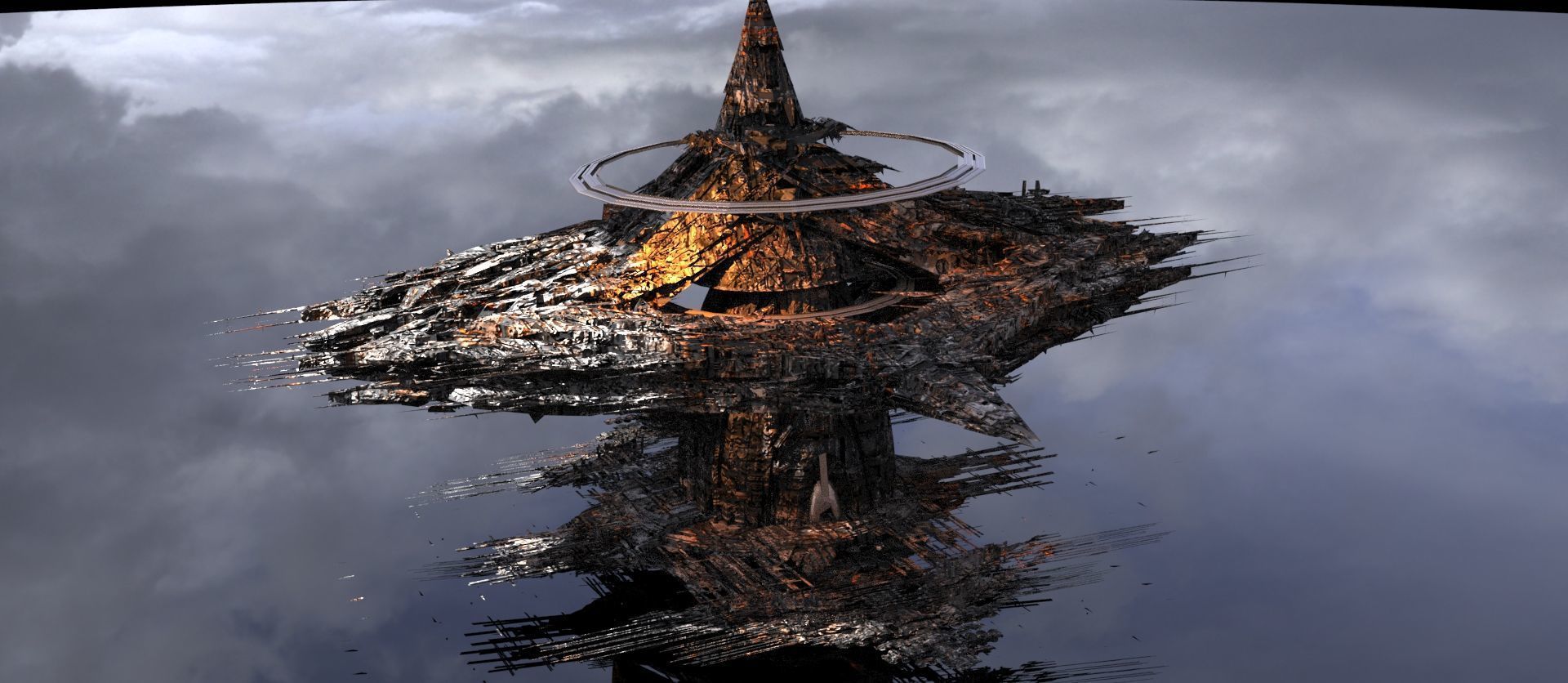 Cyberpunk Scorched Earth Eclipse Tower 2 3D model_2